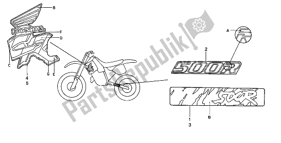 Todas las partes para Marca de Honda CR 500R 1 1990