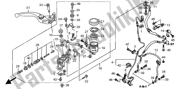 All parts for the Front Brake Master Cylinder of the Honda CBR 600 RA 2010