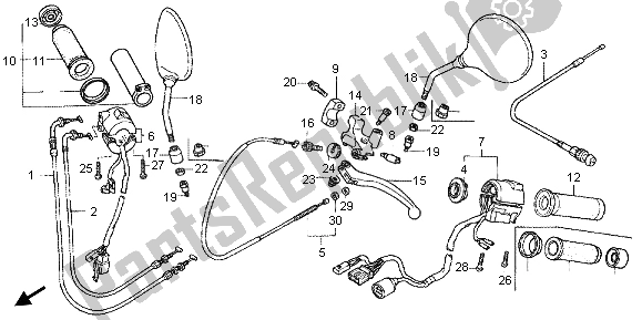 All parts for the Handle Switch of the Honda VT 750C 2004