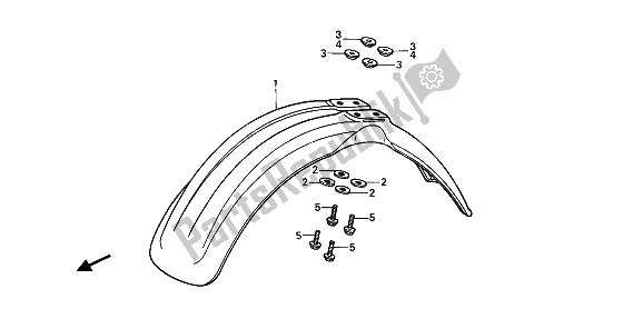 Todas las partes para Guardabarros Delantero de Honda CR 250R 1987