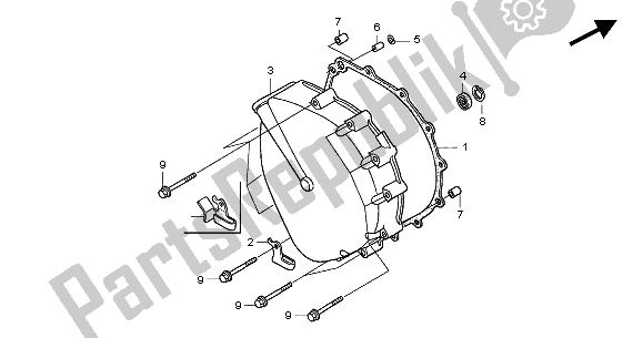 All parts for the Clutch Cover of the Honda GL 1800A 2004