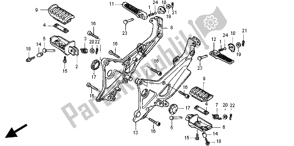 All parts for the Step of the Honda CB 1300X4 1999