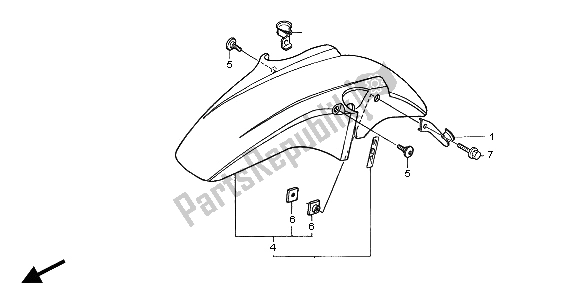 Toutes les pièces pour le Garde-boue Avant du Honda CBF 600 NA 2004