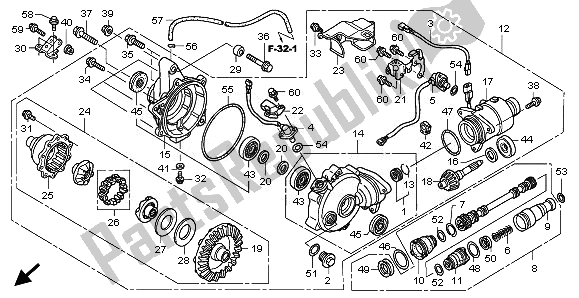 Todas las partes para Engranaje Final Delantero de Honda TRX 500 FA Fourtrax Foreman Rubicon 2008