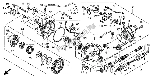 Todas las partes para Engranaje Final Delantero de Honda TRX 500 FA Fourtrax Foreman Rubicon 2008