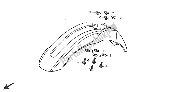 All parts for the Front Fender of the Honda XR 650R 2005