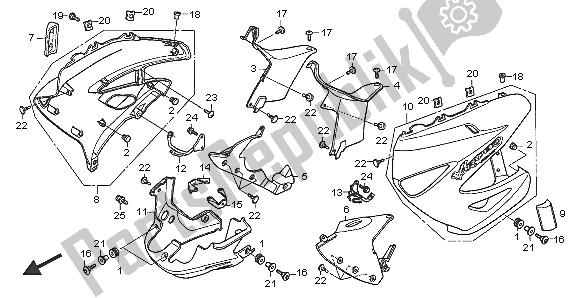 Alle onderdelen voor de Onder Kap van de Honda XL 1000 VA 2005