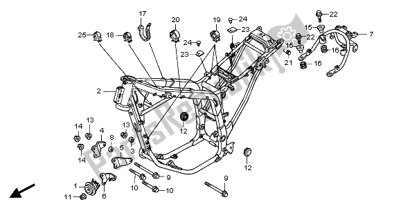 Todas as partes de Corpo Da Moldura do Honda XL 650V Transalp 2001