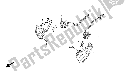All parts for the Winker of the Honda CBF 600 SA 2007