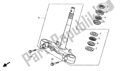 All parts for the Steering Stem of the Honda SH 125R 2012