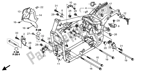 Alle onderdelen voor de Frame Lichaam van de Honda VT 750C2S 2011