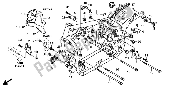 Todas las partes para Cuerpo Del Marco de Honda VT 750C2S 2011