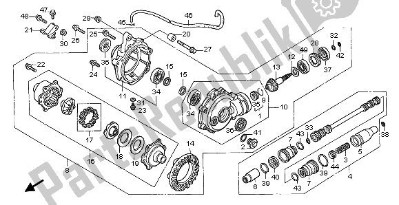 Todas as partes de Engrenagem Final Dianteira do Honda TRX 400 FW Fourtrax Foreman 2002