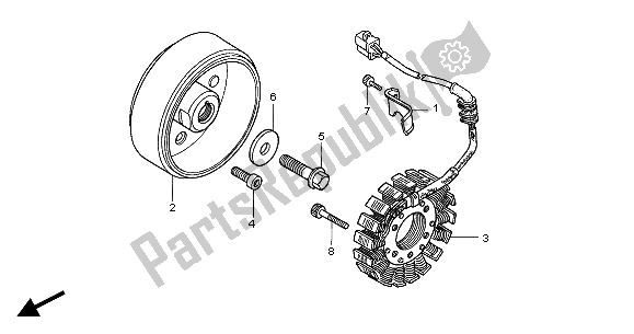 All parts for the Generator of the Honda CBF 500 2004