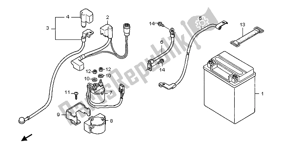 Tutte le parti per il Batteria del Honda TRX 500 FA Fourtrax Foreman 2006