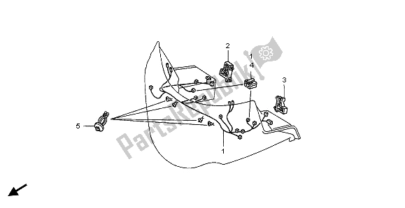 All parts for the Fairing Sub Harness of the Honda GL 1500 SE 1996