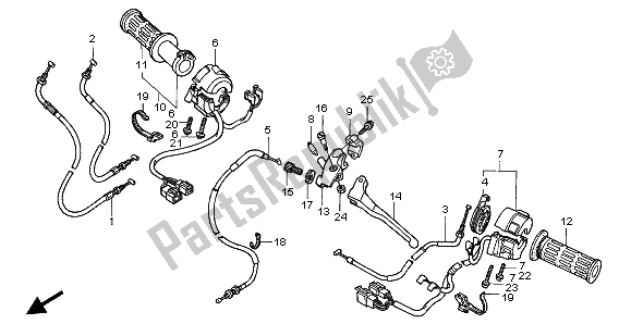 Tutte le parti per il Maniglia Leva E Interruttore E Cavo del Honda CBR 600F 1997