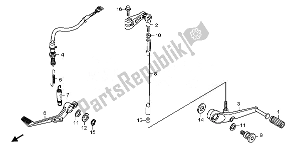 All parts for the Brake Pedal & Change Pedal of the Honda CBR 600 RR 2008