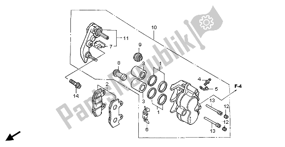 Tutte le parti per il Pinza Freno Anteriore del Honda SH 150 2008