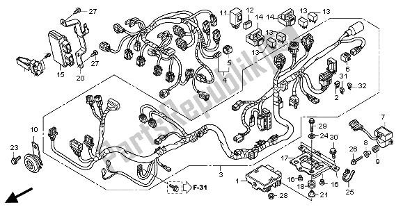 Tutte le parti per il Cablaggio del Honda CB 600F Hornet 2007