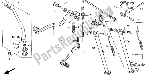Todas las partes para Pedal Y Soporte de Honda XR 650R 2001
