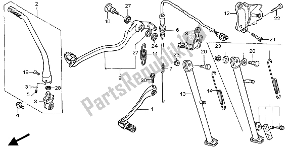 All parts for the Pedal & Stand of the Honda XR 650R 2001