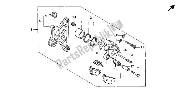 Todas las partes para Rr. Cilindro Maestro Del Freno de Honda XL 600V Transalp 1995