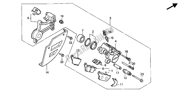 Todas las partes para Pinza De Freno Trasero de Honda NX 650 1994