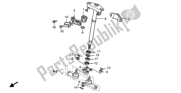 All parts for the Steering Shaft of the Honda TRX 350 FE Fourtrax Rancher 4X4 ES 2002