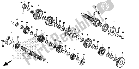 All parts for the Transmission of the Honda CB 600F Hornet 2013