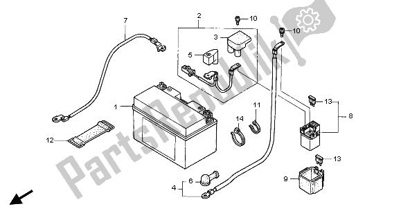 All parts for the Battery of the Honda CBR 900 RR 2002