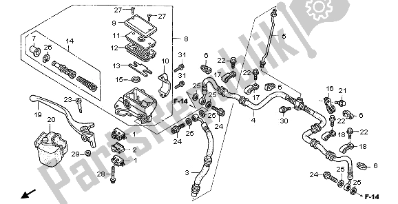 Tutte le parti per il Fr. Pompa Freno del Honda TRX 650 FA Fourtrax Rincon 2003