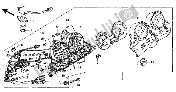 Tutte le parti per il Metro (kmh) del Honda XL 1000V 2001