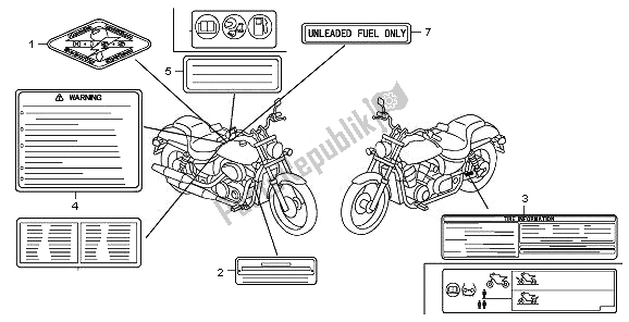 Toutes les pièces pour le étiquette D'avertissement du Honda VT 750C2 2008