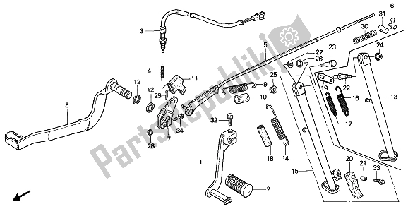 All parts for the Pedal & Stand of the Honda XL 600V Transalp 1993