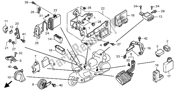 All parts for the Control Unit (airbag) of the Honda GL 1800 2010