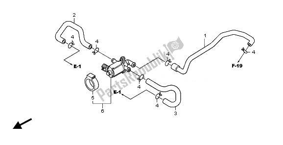 All parts for the Air Injection Control Valve of the Honda CBF 1000 SA 2010