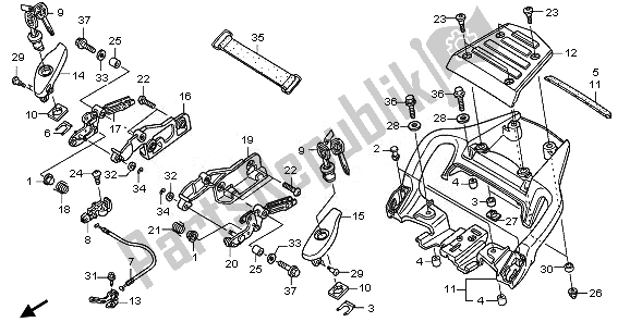All parts for the Grab Rail of the Honda ST 1300A 2010