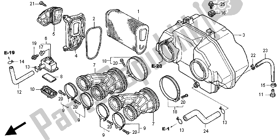 All parts for the Air Cleaner of the Honda CB 1300X4 1997