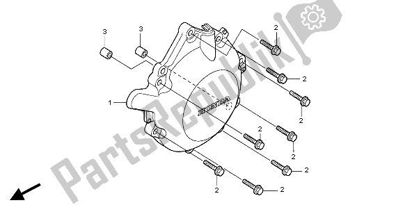 All parts for the Left Crankcase Cover of the Honda CBR 1000 RR 2004