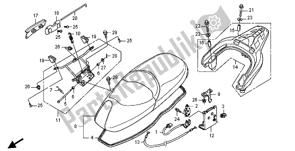 All parts for the Seat & Rear Carrier of the Honda FES 150A 2009