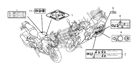 Todas as partes de Etiqueta De Cuidado do Honda CBR 500R 2013