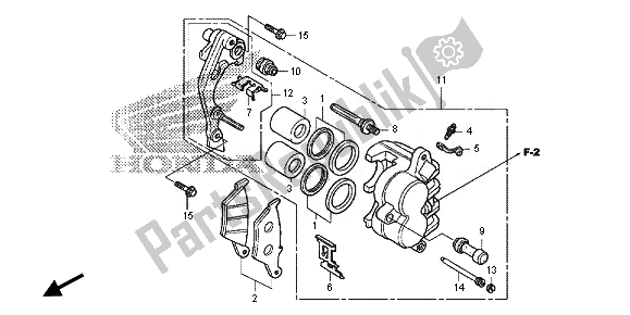 All parts for the Front Brake Caliper of the Honda CRF 125 FB LW 2014