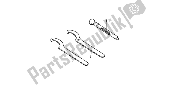All parts for the Fop-2 Spanner of the Honda XR 250R 1994