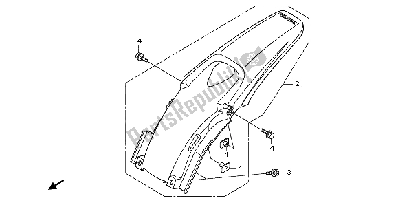 All parts for the Rear Fender of the Honda CRF 150 RB LW 2009