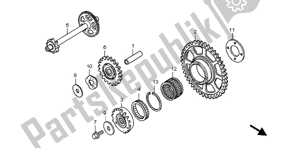 All parts for the Starting Clutch of the Honda CBF 600N 2010