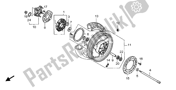 Todas as partes de Roda Traseira do Honda ST 1100A 1999