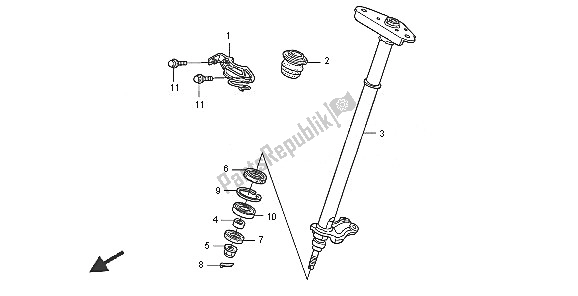 All parts for the Steering Shaft of the Honda TRX 450R Sportrax 2005