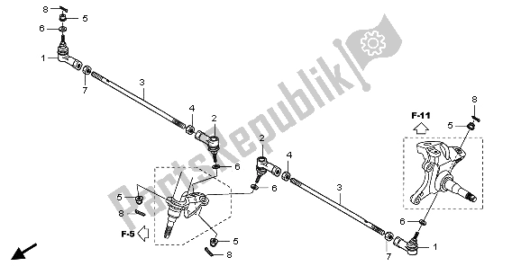 Tutte le parti per il Tirante del Honda TRX 700 XX 2009