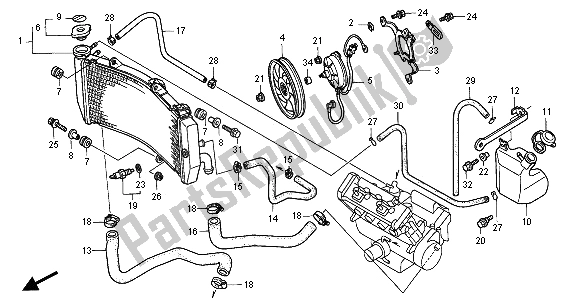 Todas las partes para Radiador de Honda CBR 900 RR 2001